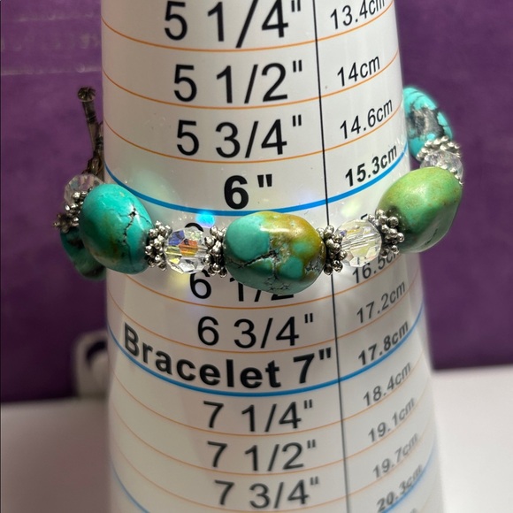 Turquoise Nugget & AB Bracelet - Picture 10 of 11
